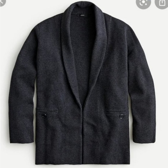 J. Crew Camille Sweater Blazer Shawl Collar Jacket XL merino wool open Sophie - Picture 7 of 12